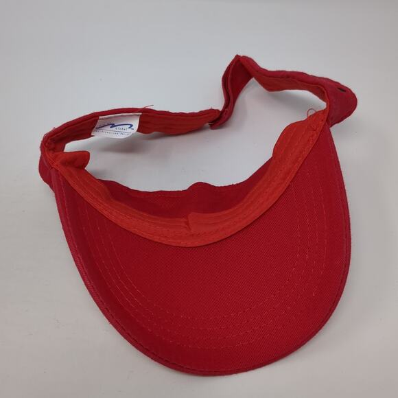 Mustangs Herzog Strapback Sun Visor Cap Red One Size Adjustable Bwm Global - Picture 7 of 10